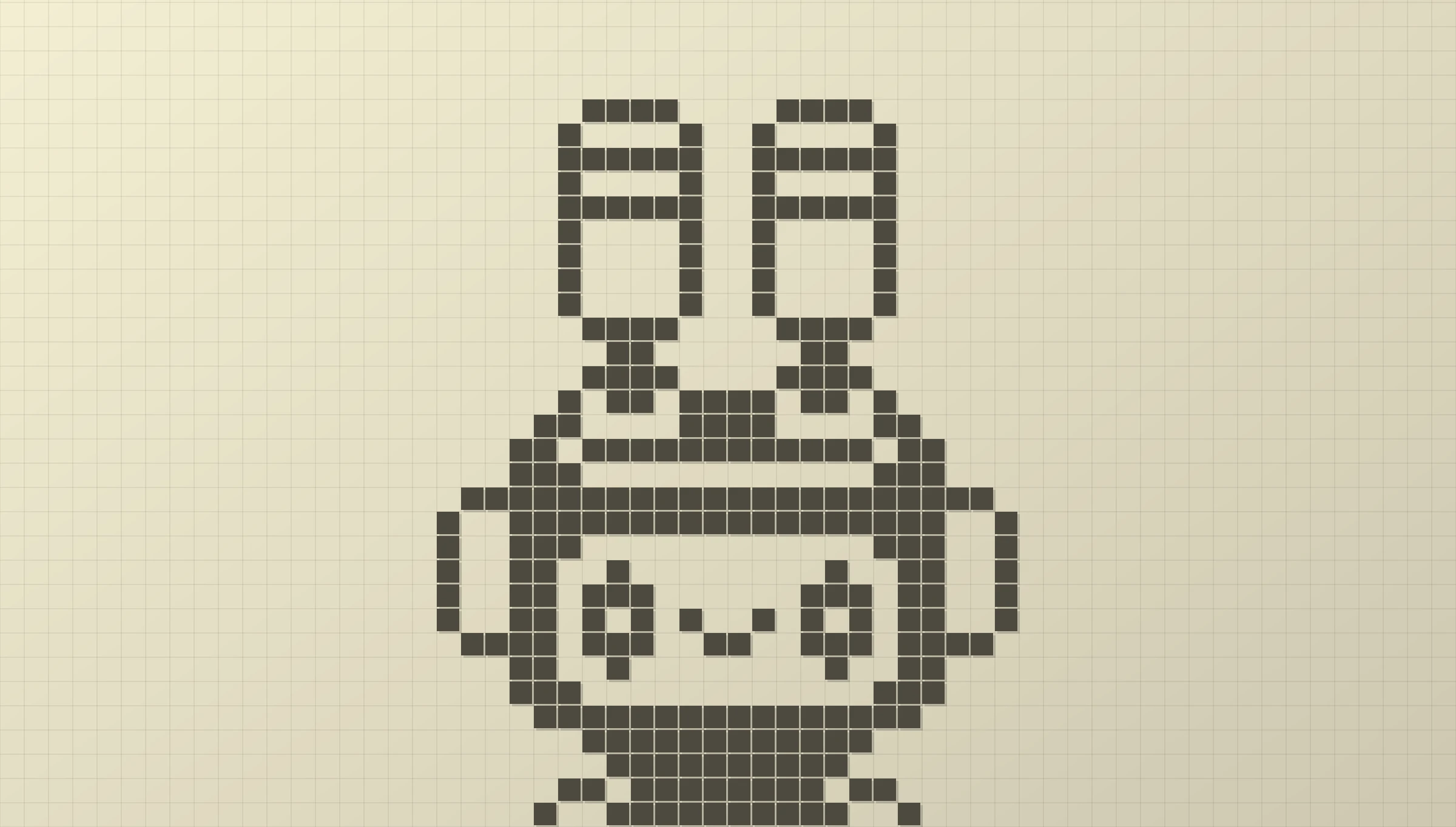 N.A.V.I., a pixel-art guide character, on a warm grid background